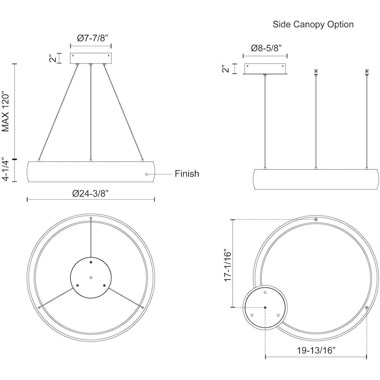 Halo Pendant Ceiling Light in White