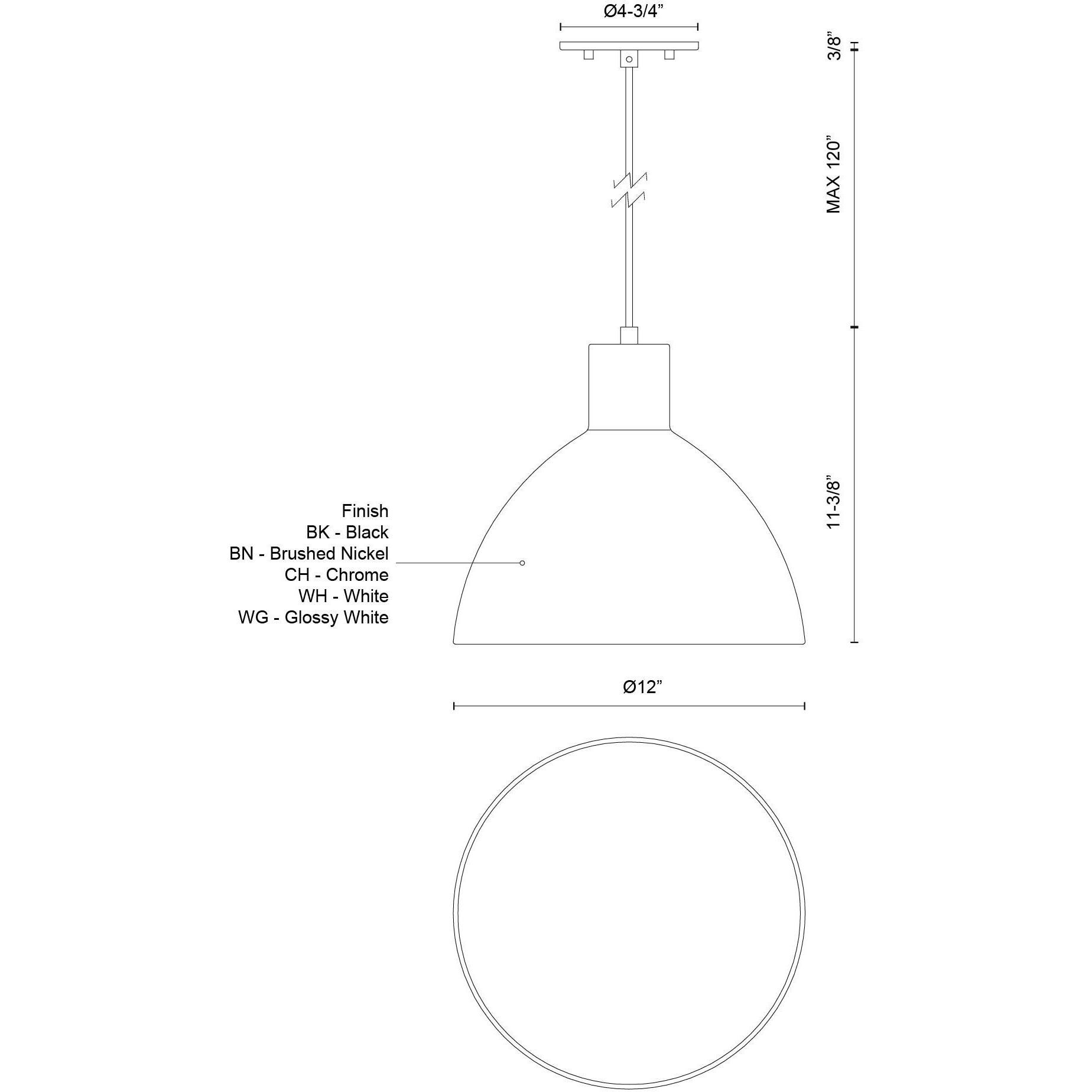 Chroma LED 12 inch White Pendant Ceiling Light