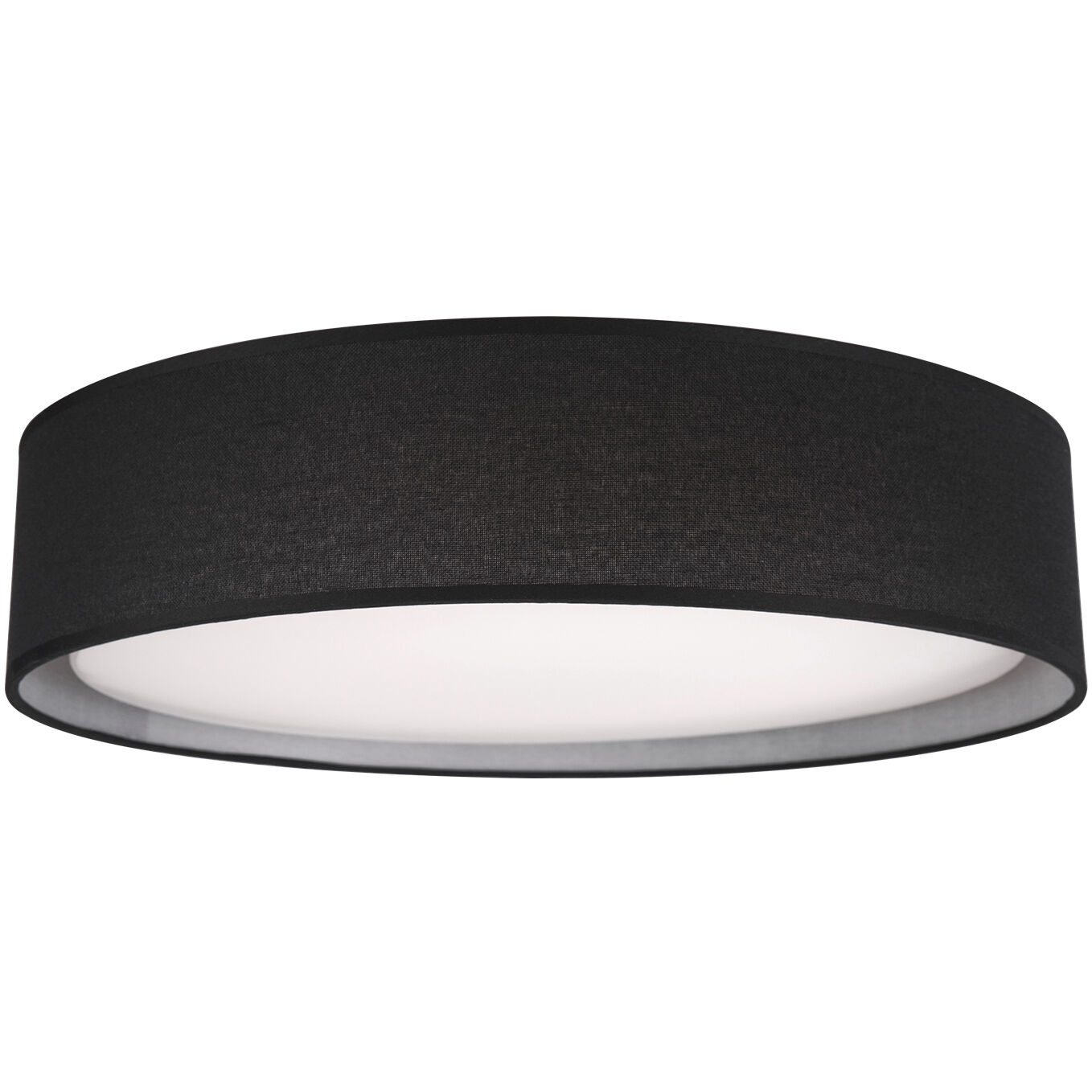 Dalton LED 20 inch Black Flush Mount Ceiling Light in Textured Linen Shade