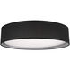 Dalton LED 20 inch Black Flush Mount Ceiling Light in Textured Linen Shade