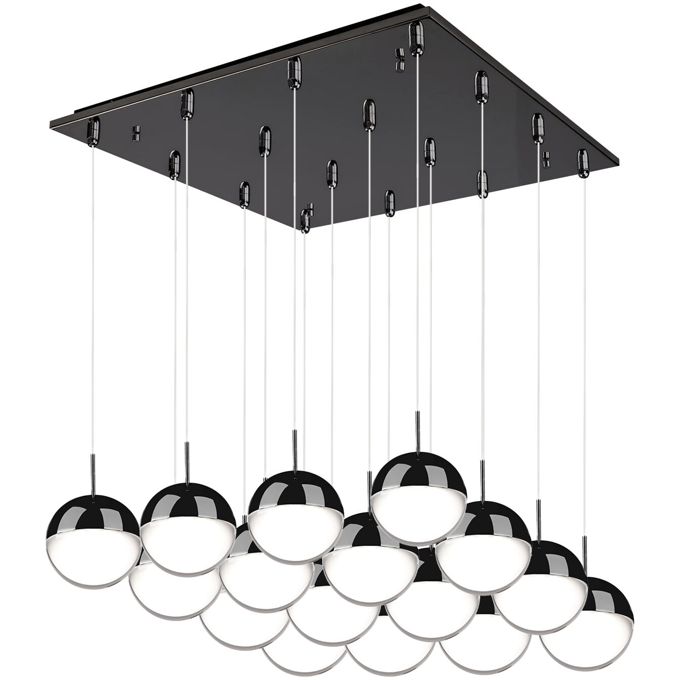 Pluto LED 19.38 inch Black Chrome Multi Pendant Ceiling Light