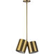 Keiko 2 Light 6 inch Brushed Gold Pendant Ceiling Light