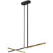 Shift Linear Pendant Ceiling Light in Black and Brushed Gold