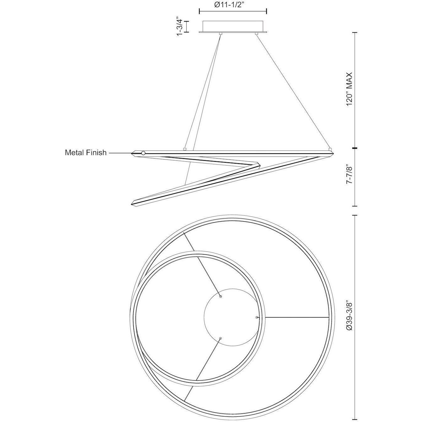 Ampersand Pendant Ceiling Light in White