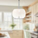 Samar Pendant Ceiling Light in Chrome, Transition Opal Glass