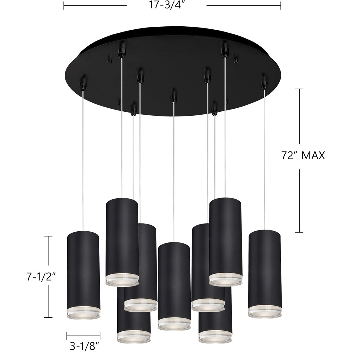 Cameo Multi Pendant Ceiling Light in Brushed Nickel