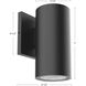 Nordic LED 7 inch Gray Exterior Wall Sconce