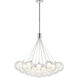 Bolla LED 28 inch Chrome Chandelier Ceiling Light in Clear Glass Shade