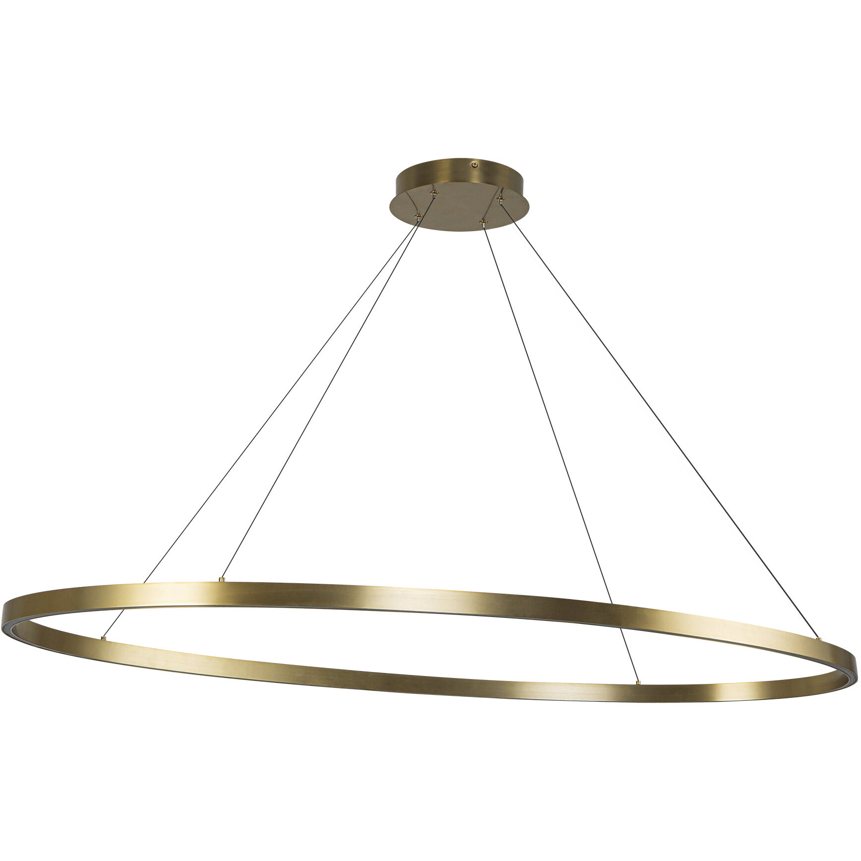 Ovale LED 53.75 inch Brushed Gold Linear Pendant Ceiling Light