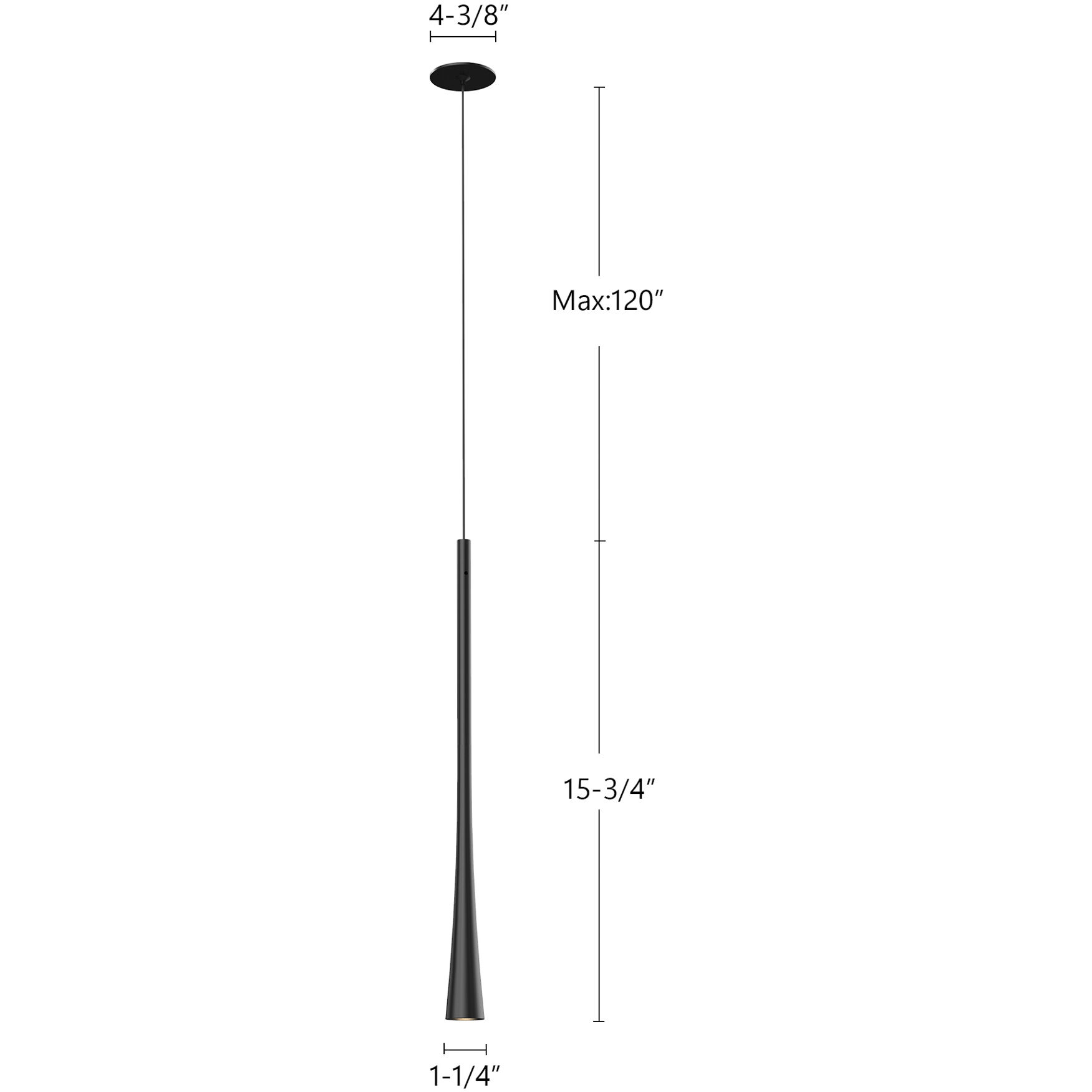 Taper Pendant Ceiling Light in Chrome