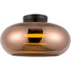 Trinity LED 14.25 inch Black Semi-Flush Mount Ceiling Light in Copper Glass