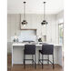 Trinity LED 13.13 inch Black/Smoked Pendant Ceiling Light in Smoked Glass