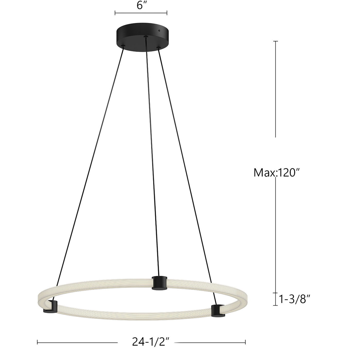 Bruni Pendant Ceiling Light in Black