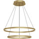 Cerchio LED 31.5 inch Brushed Gold Chandelier Ceiling Light