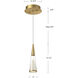 Malabar LED 3 inch Brushed Gold Pendant Ceiling Light