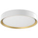 Essex LED 15.75 inch White/Gold Flush Mount Ceiling Light in White and Gold
