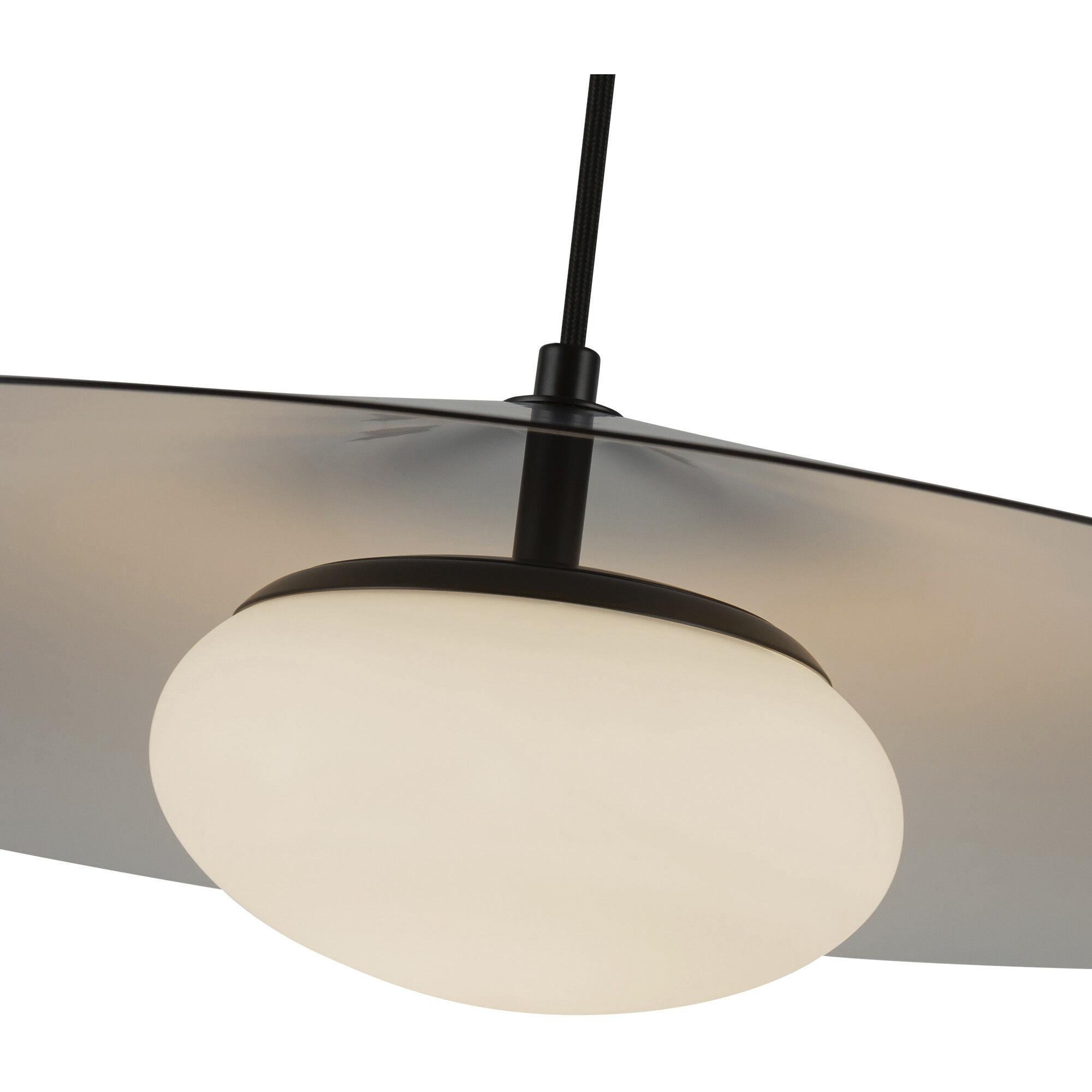Cruz LED 24 inch Metal - Black/White Pendant Ceiling Light in Metal - Black and White, Spun Aluminum Shade