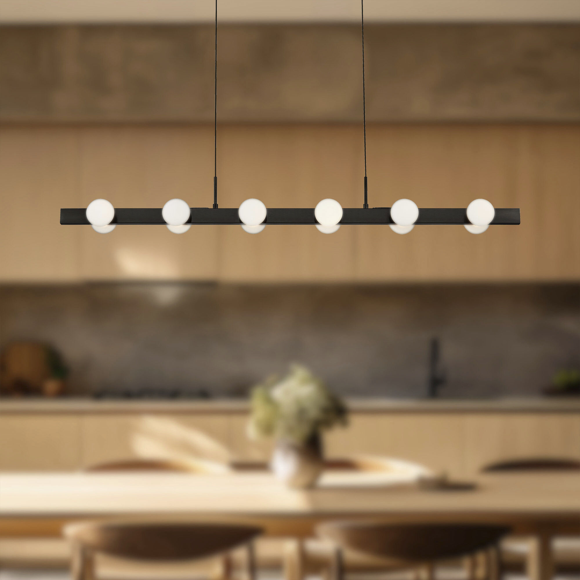 Rezz LED 36 inch Black Linear Pendant Ceiling Light