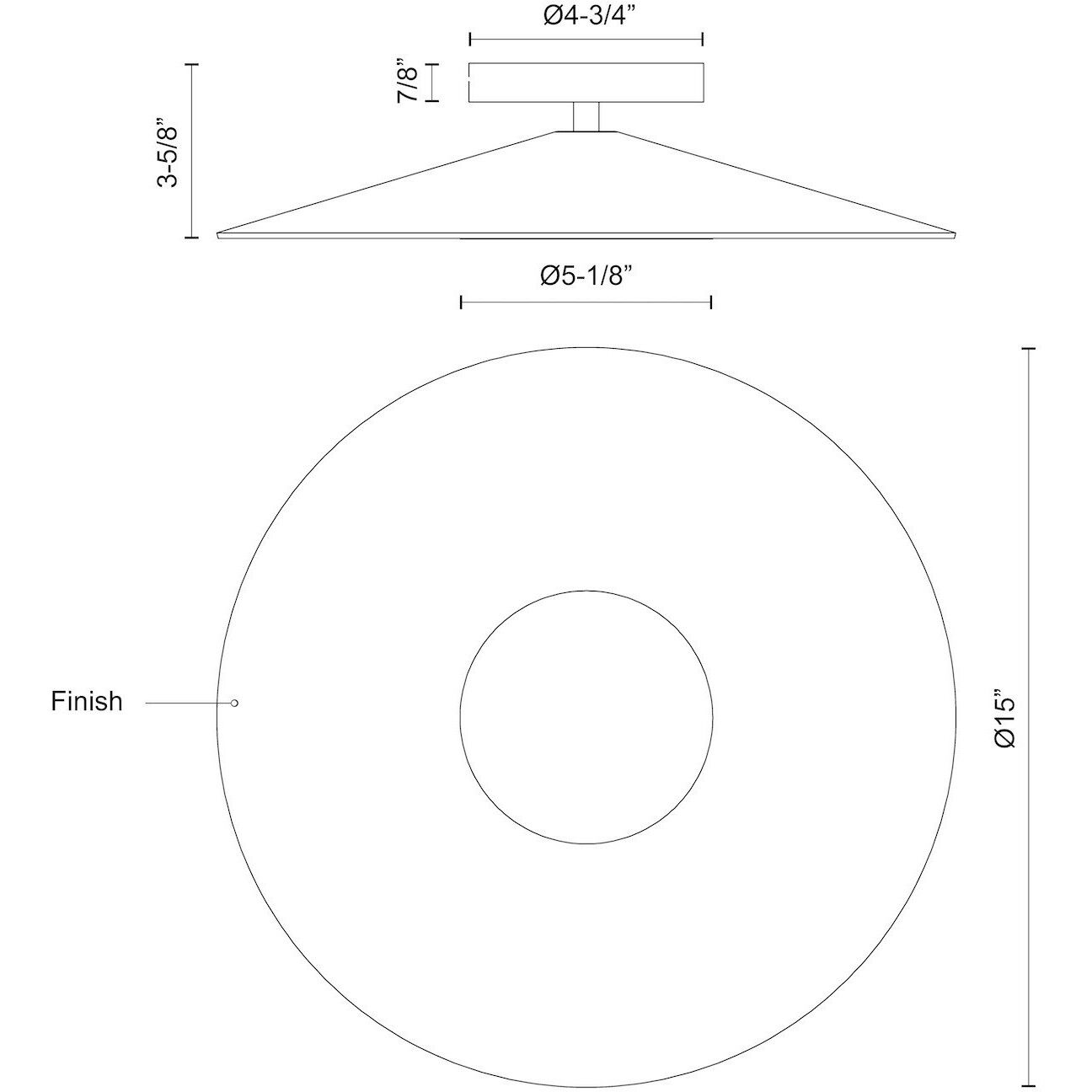 Cruz Wall Sconce Wall Light in Metal - Black and White, Spun Aluminum Shade