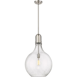 Amherst LED 15.75 inch Brushed Satin Nickel Pendant Ceiling Light in Seedy Glass