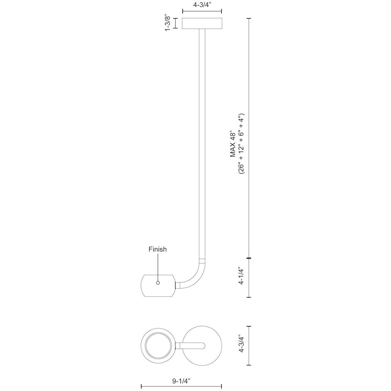 Flux Pendant Ceiling Light in Glossy Black