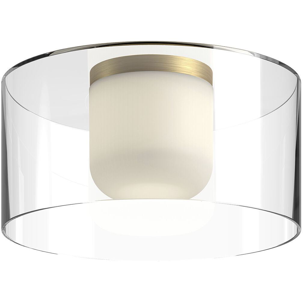 Birch LED 12 inch Brushed Gold/Clear Flush Mount Ceiling Light