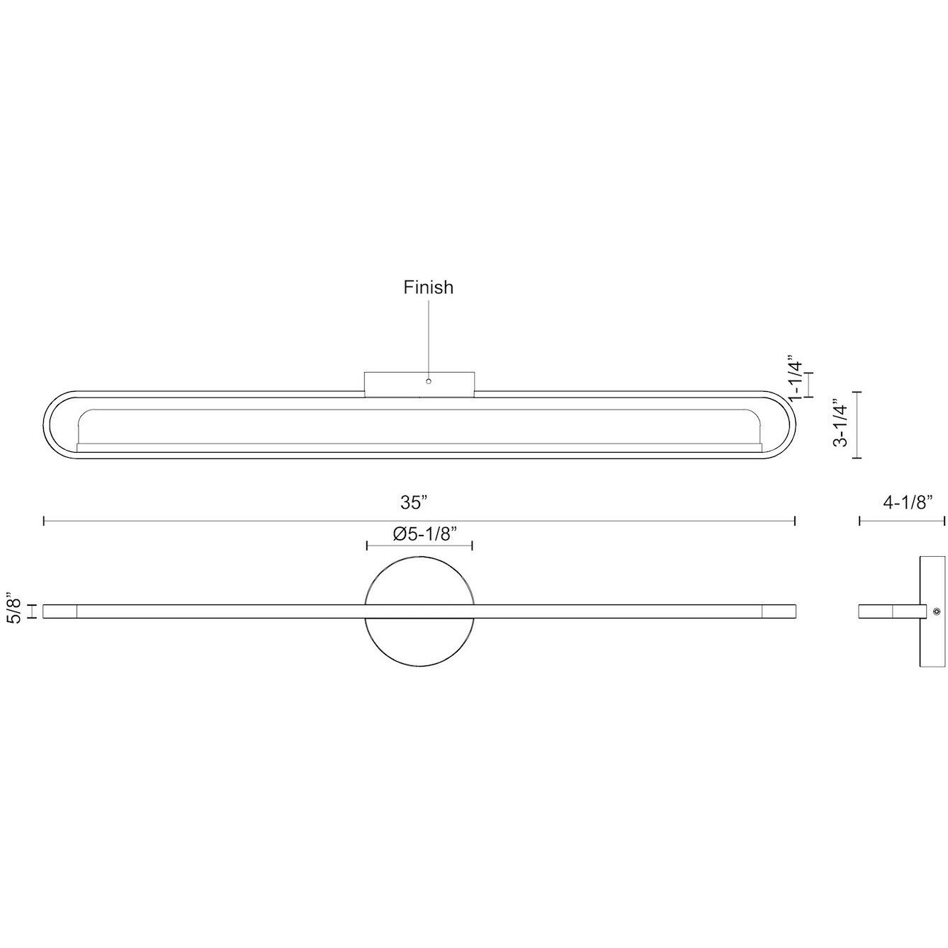 Marlon LED 37.8 inch Chrome Bath Vanity Light Wall Light