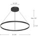 Cerchio LED 35.38 inch Black Pendant Ceiling Light