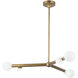 Reese 41 inch Vintage Brass Chandelier Ceiling Light in Opal Glass
