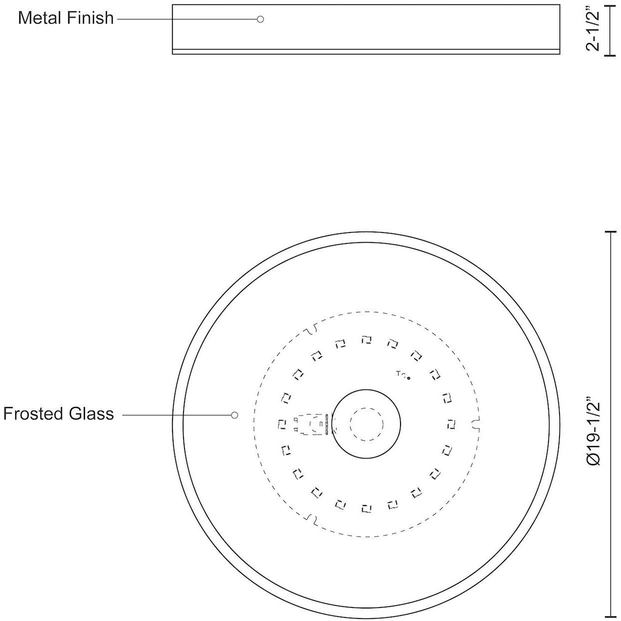 Parker LED 19.5 inch Brushed Nickel Flush Mount Ceiling Light in Gray