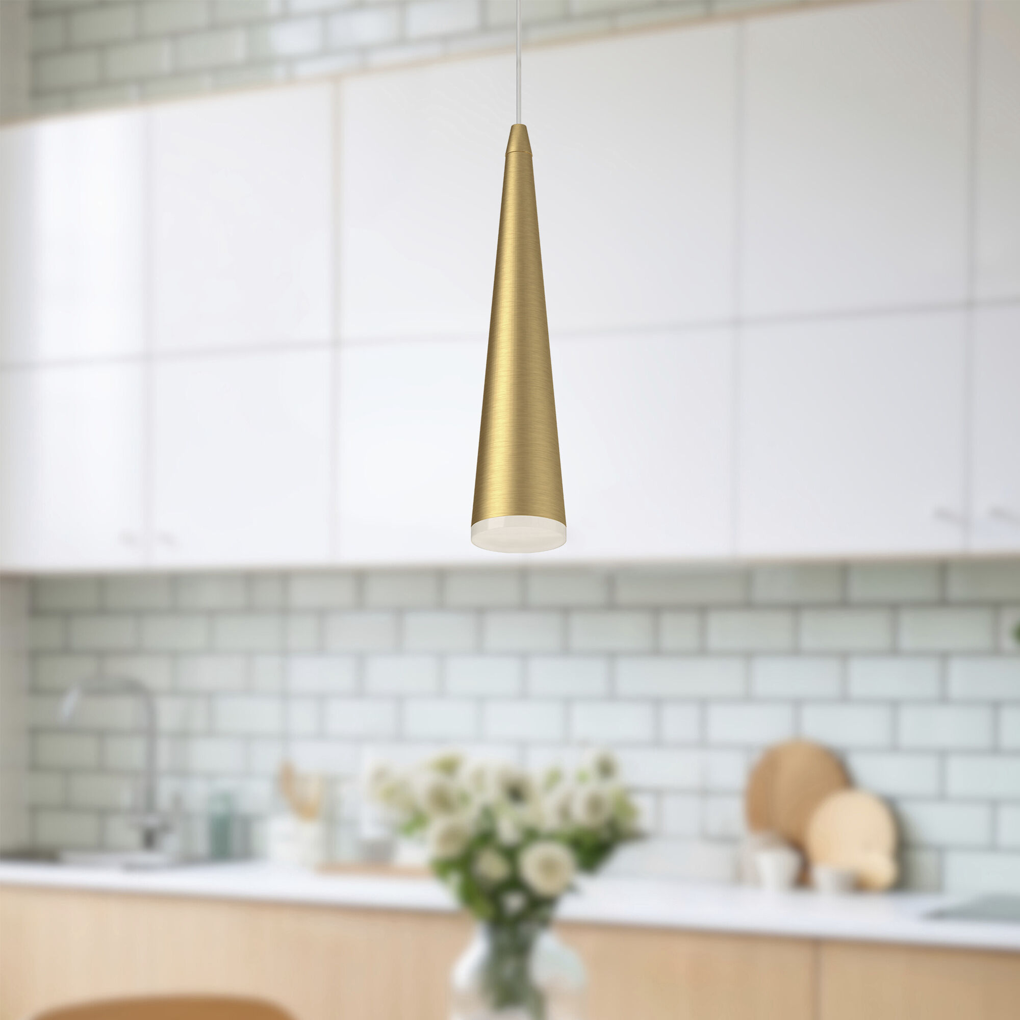Mina Pendant Ceiling Light in Brushed Gold