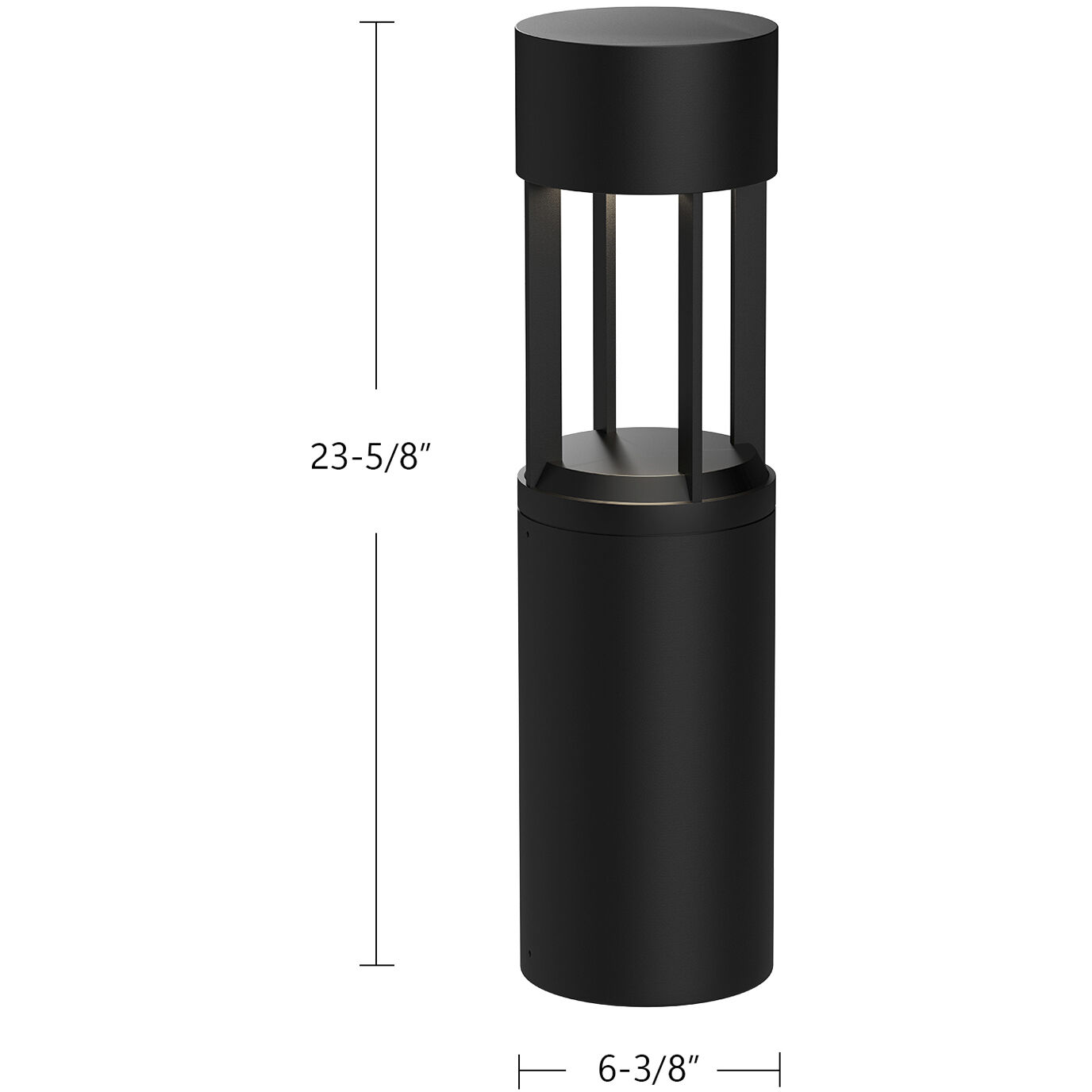 Novato 120-277V 24.00 watt Black Exterior Bollard