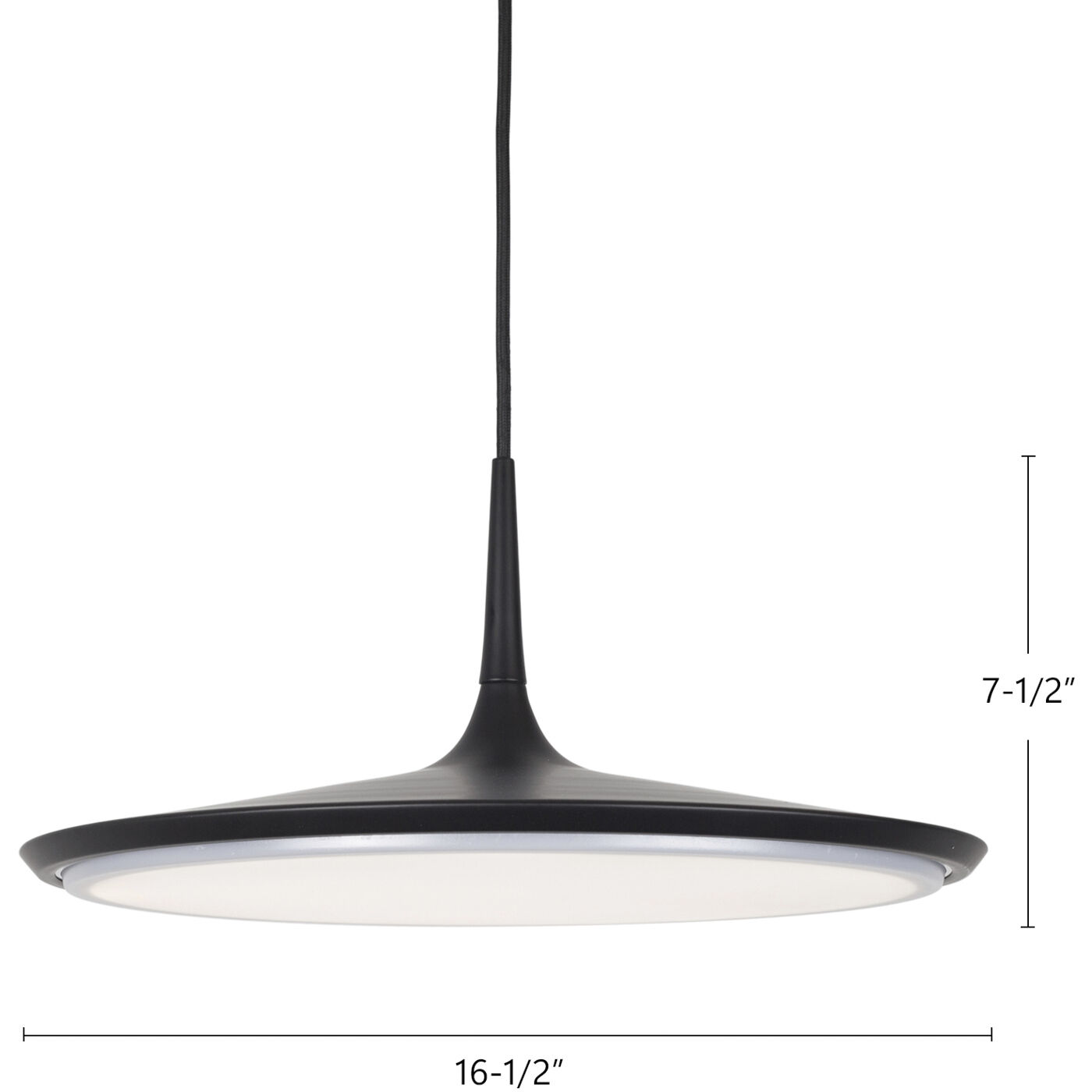 Disc LED 16.5 inch Black Pendant Ceiling Light