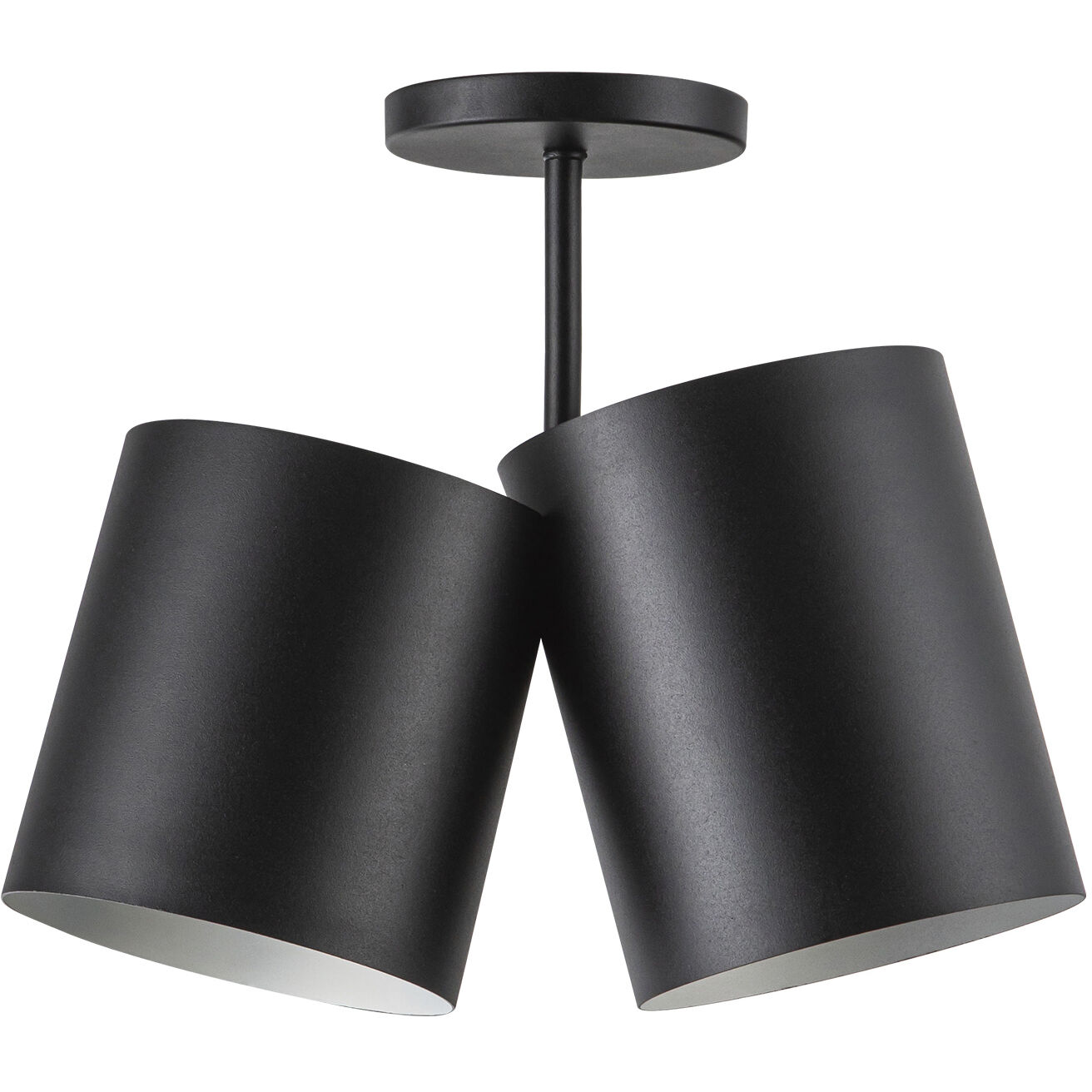 Keiko 2 Light 6 inch Black Semi-Flush Mount Ceiling Light