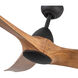 Baylor 60 inch Matte Black and Natural Wood Ceiling Fan