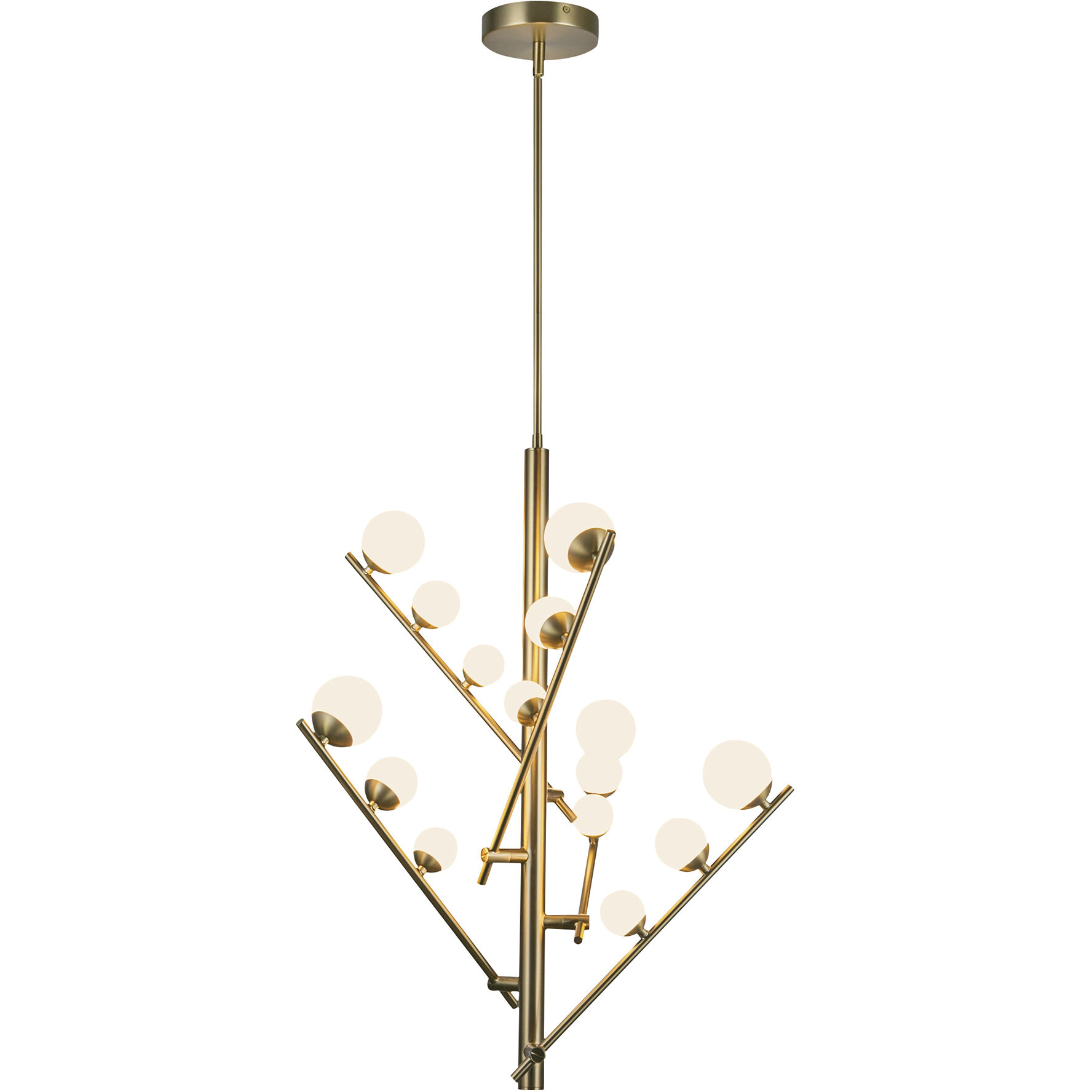 Cypress LED 18 inch Brushed Gold/Opal Glass Chandelier Ceiling Light
