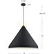 Dorothy Pendant Ceiling Light in Brushed Nickel with Black Detail