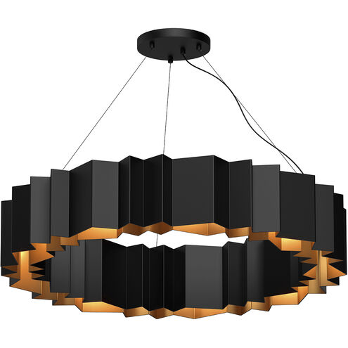 Akira 12 Light 40 inch Black and Gold Chandelier Ceiling Light