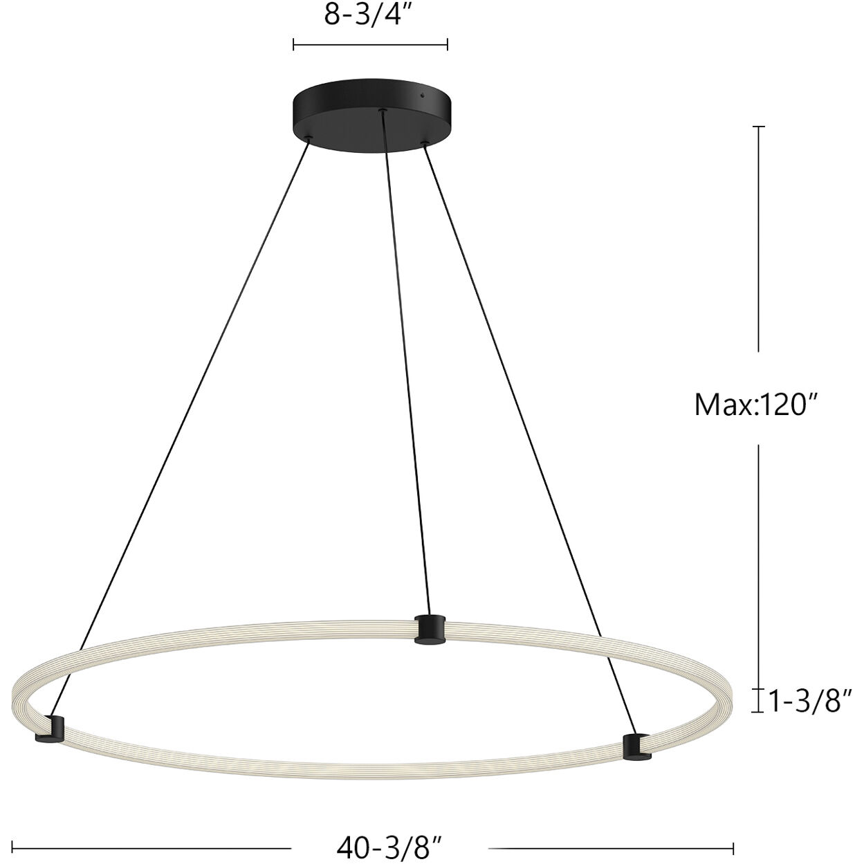 Bruni LED 40.38 inch Brushed Gold Pendant Ceiling Light