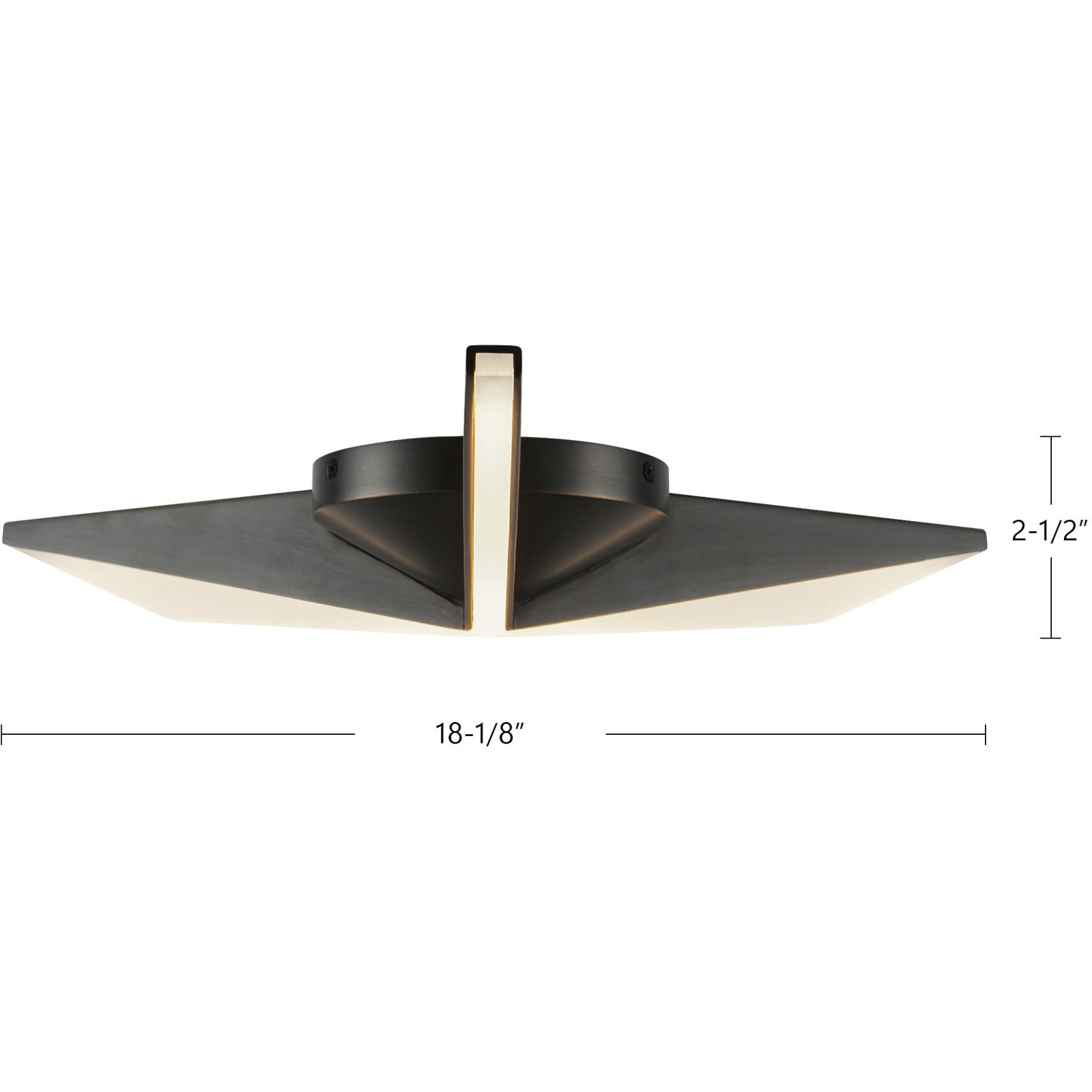 Tachi LED 18.13 inch Vintage Brass Flush Mount Ceiling Light