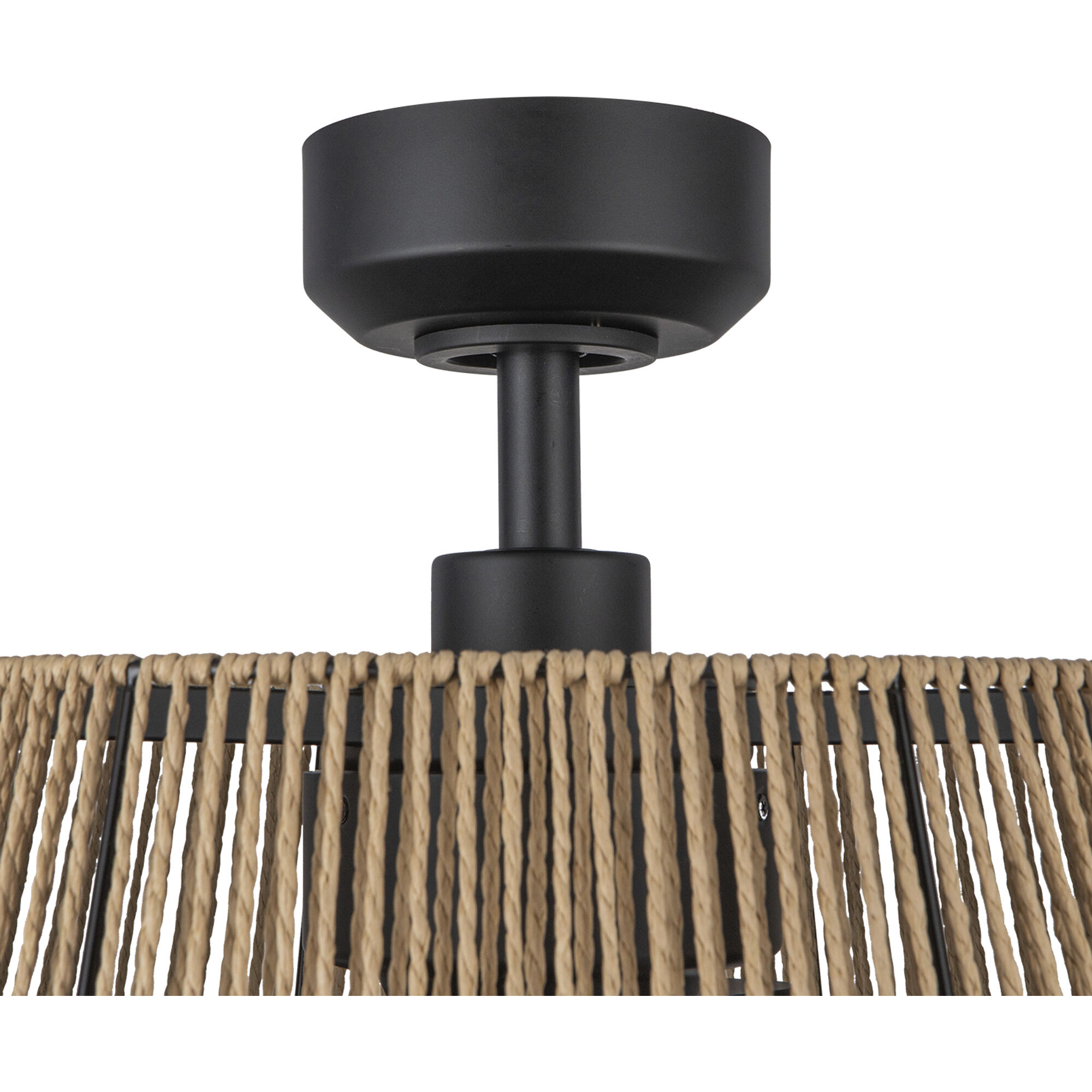 Isla 24 inch Matte Black/Braided Rope Ceiling Fan in Matte Black and Braided Rope