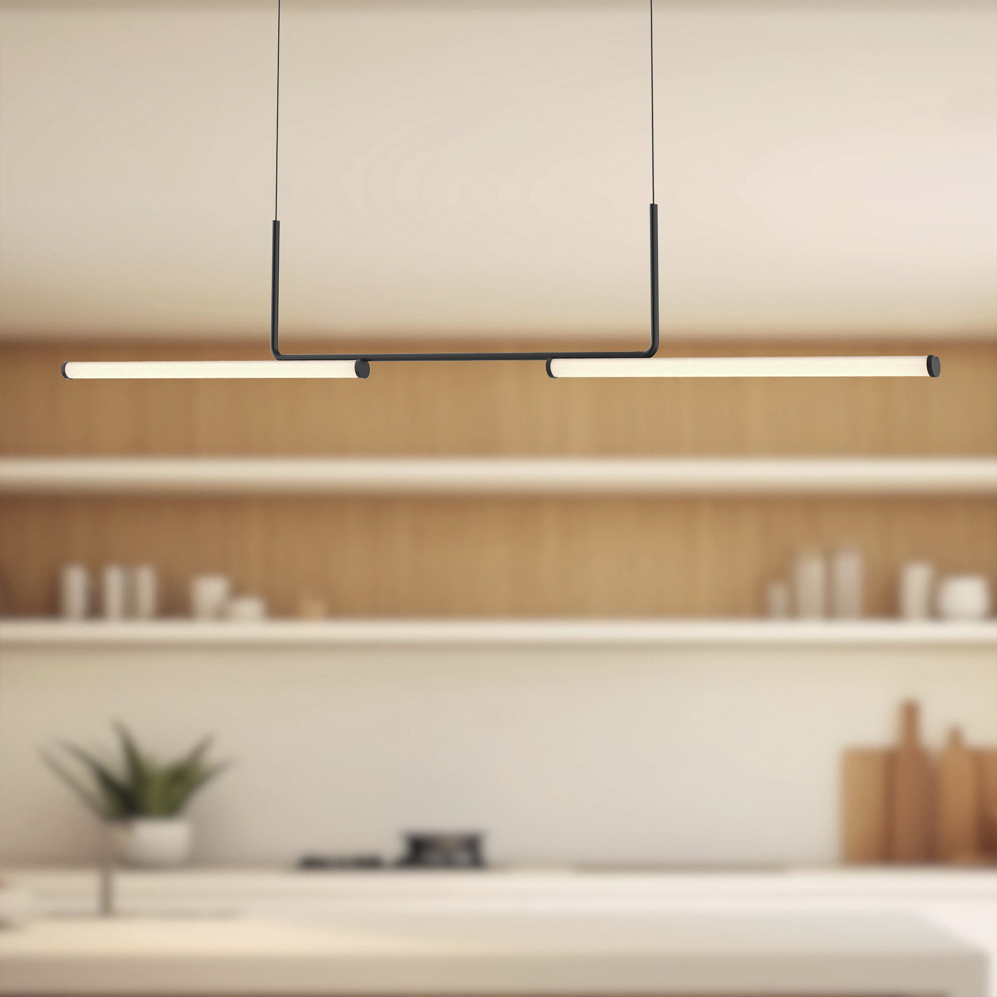 Vesper LED 73 inch Black Linear Pendant Ceiling Light