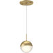 Pluto LED 4 inch Brushed Gold Pendant Ceiling Light