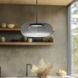 Trinity LED 14.25 inch Black/Smoked Pendant Ceiling Light in Smoked Glass