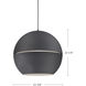Lucas 1 Light 23.63 inch Black Pendant Ceiling Light