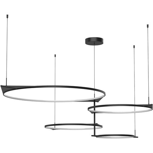 Serif LED 36.38 inch Black Multi-Pendant Ceiling Light