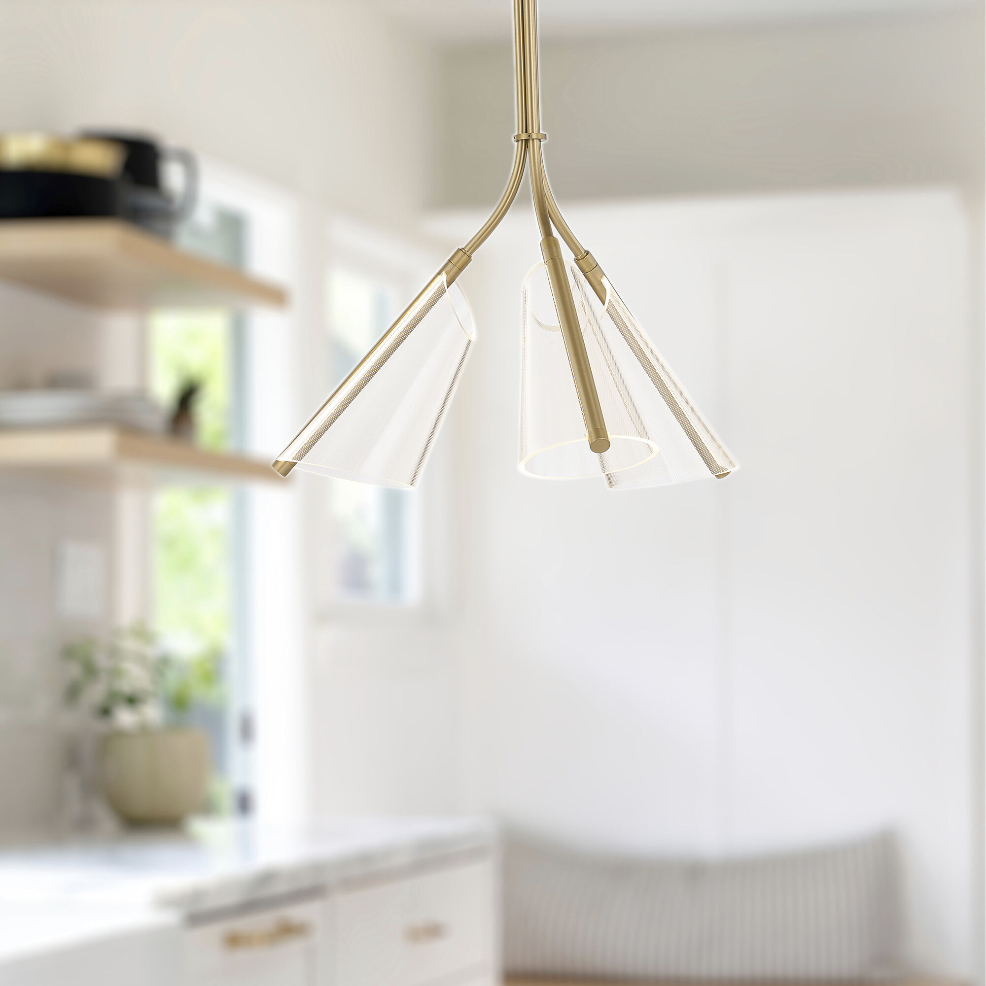 Mulberry LED 21.75 inch Brushed Gold/Light Guide Pendant Ceiling Light