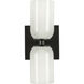 Nola Wall Sconce Wall Light in Black, Glossy Opal Glass Shade