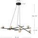 Amara LED 16.5 inch Black/Glossy Opal Glass Chandelier Ceiling Light