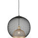 Gibraltar 1 Light 17.75 inch Black and Gold Pendant Ceiling Light